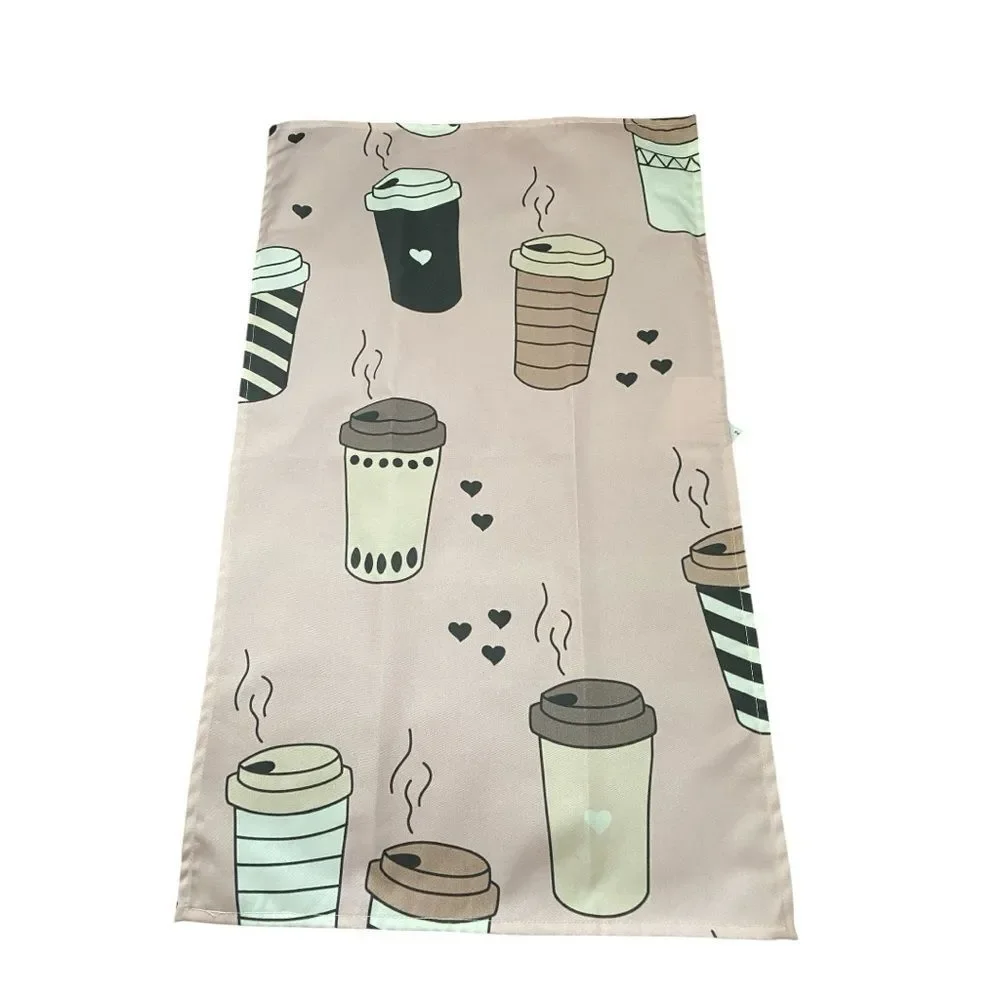 Latte Coffee Cup Tea Towel. NWT.